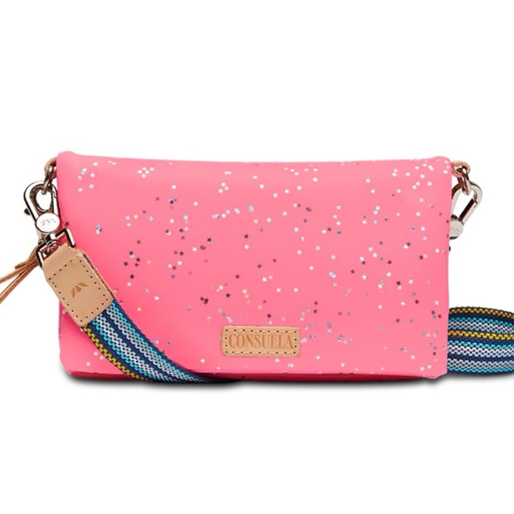 Consuela Pink Star ‘Shine’ Pattern Clutch